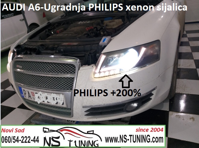 audi a6 c6 2005 2006 2007 2008 2009 xenon farovi d2s sijalica xenon ugradnja zamena novi sad beograd ns tuning